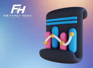 FH Family Media case study featured image for UAE B2B financial services lead generation, showing a 3D growth chart graphic against a purple and blue gradient background.
